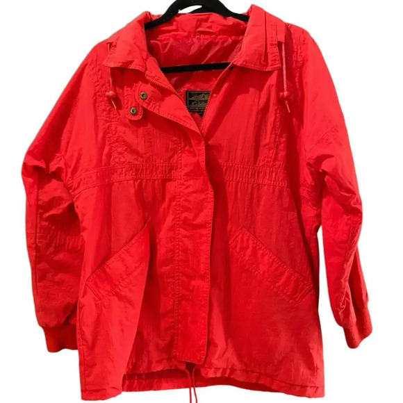 Vintage Eddie Bauer Red Anorak Zip Up Wind Breaker Jacket Size Small - Picture 1 of 4